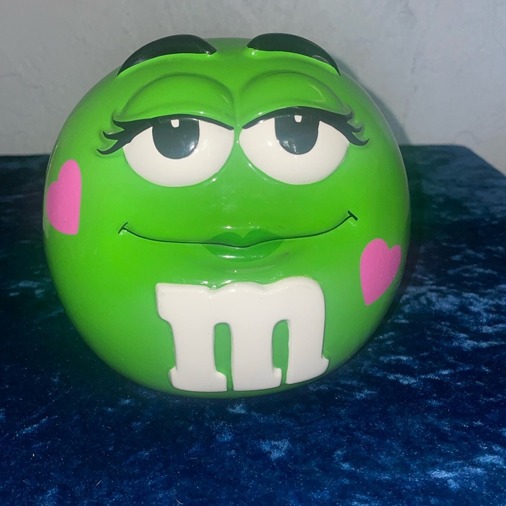 Green M and M planter